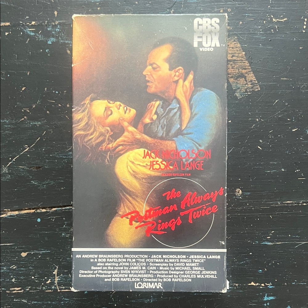 The Postman Always Rings Twice (1981) VHS 1984 Jack Nicholson - Jessica Lange